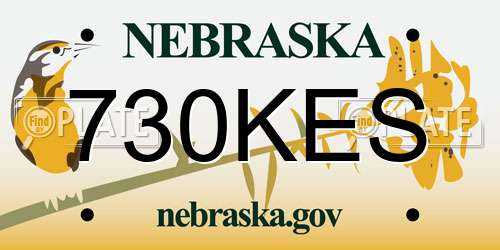 730KES Nebraska License Plate