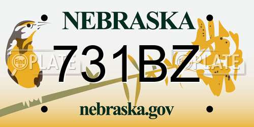 731BZ Nebraska License Plate