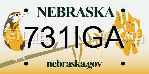 731IGA Nebraska License Plate