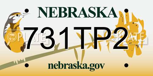 731TP2 Nebraska License Plate
