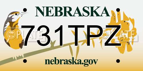 731TPZ Nebraska License Plate