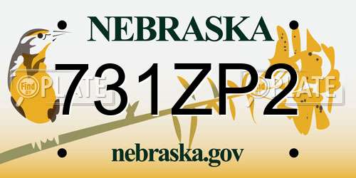 731ZP2 Nebraska License Plate