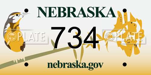 734 Nebraska License Plate