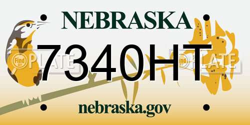 7340HT Nebraska License Plate