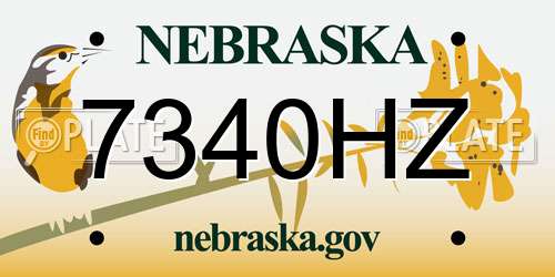 7340HZ Nebraska License Plate