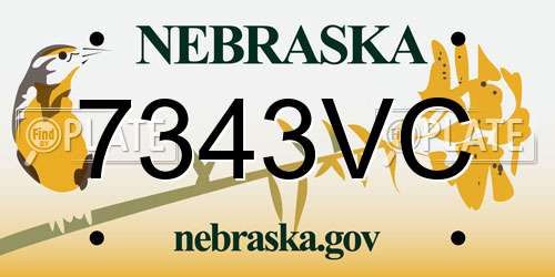 7343VC Nebraska License Plate