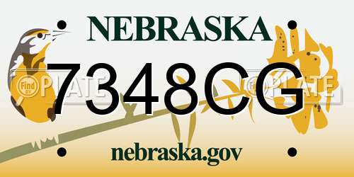7348CG Nebraska License Plate