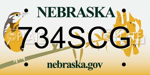 734SCG Nebraska License Plate