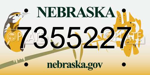 7355227 Nebraska License Plate