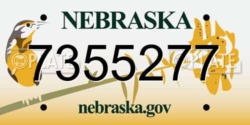 7355277 Nebraska License Plate