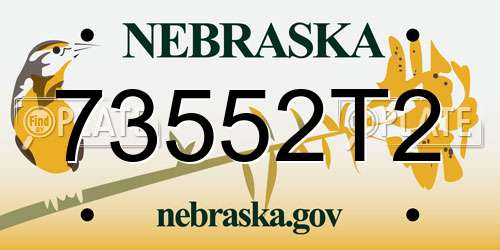 73552T2 Nebraska License Plate
