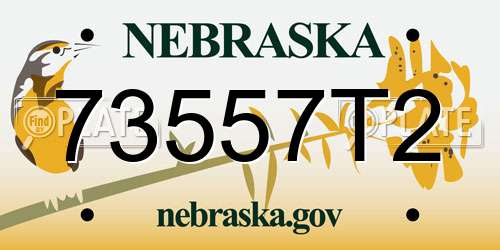 73557T2 Nebraska License Plate
