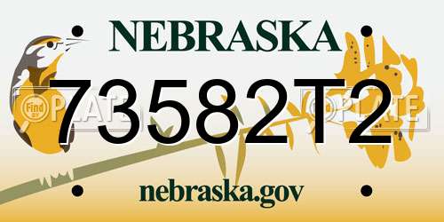 73582T2 Nebraska License Plate