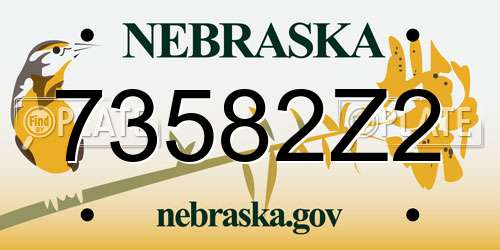 73582Z2 Nebraska License Plate