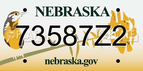 73587Z2 Nebraska License Plate