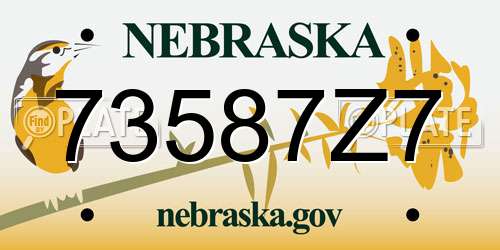 73587Z7 Nebraska License Plate