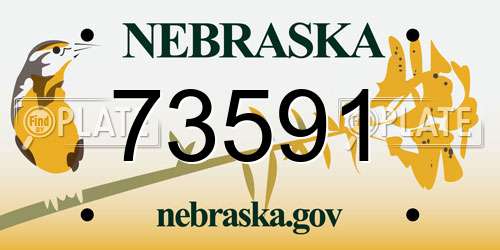 73591 Nebraska License Plate