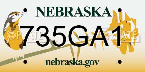 735GA1 Nebraska License Plate