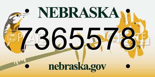 7365578 Nebraska License Plate