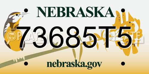 73685T5 Nebraska License Plate