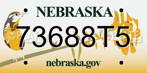 73688T5 Nebraska License Plate
