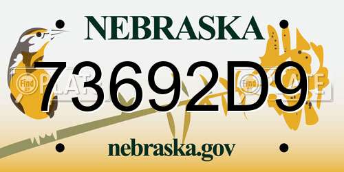 73692D9 Nebraska License Plate