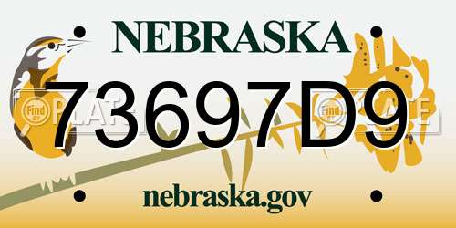 73697D9 Nebraska License Plate