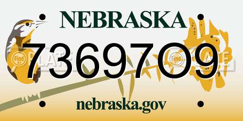 73697O9 Nebraska License Plate