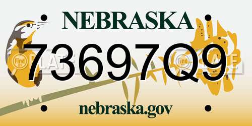 73697Q9 Nebraska License Plate