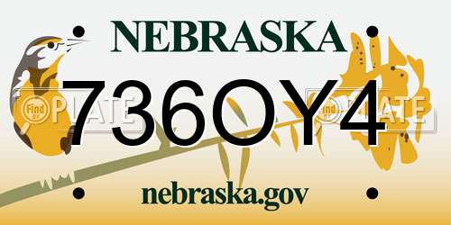 736OY4 Nebraska License Plate