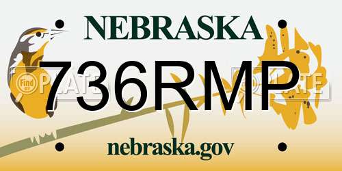 736RMP Nebraska License Plate