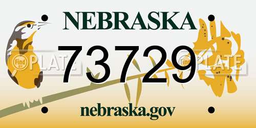 73729 Nebraska License Plate