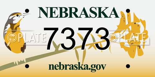 7373 Nebraska License Plate