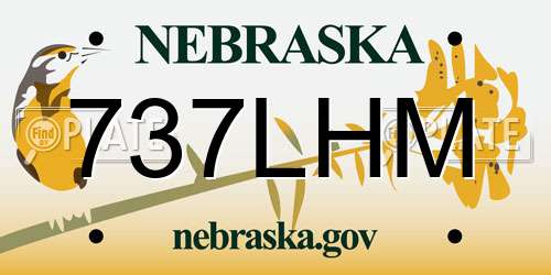 737LHM Nebraska License Plate