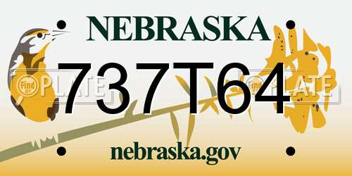 737T64 Nebraska License Plate