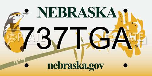737TGA Nebraska License Plate