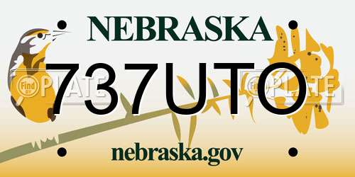 737UTO Nebraska License Plate