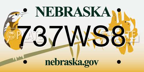 737WS8 Nebraska License Plate