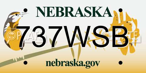 737WSB Nebraska License Plate