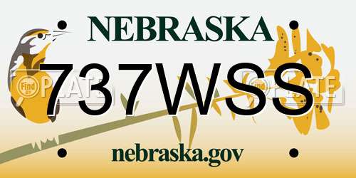737WSS Nebraska License Plate