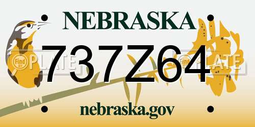 737Z64 Nebraska License Plate
