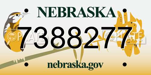 7388277 Nebraska License Plate