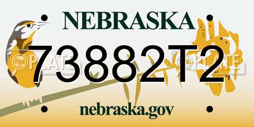 73882T2 Nebraska License Plate