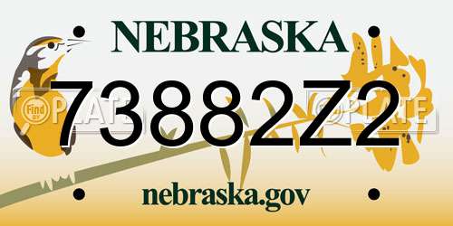 73882Z2 Nebraska License Plate