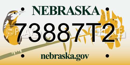 73887T2 Nebraska License Plate