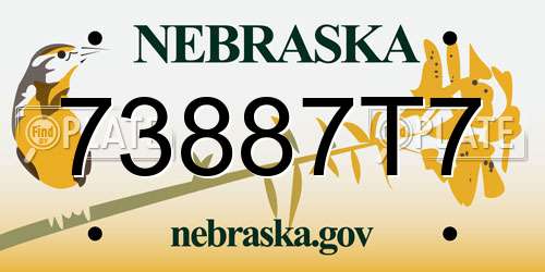 73887T7 Nebraska License Plate