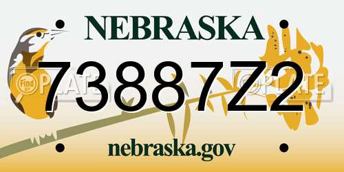 73887Z2 Nebraska License Plate