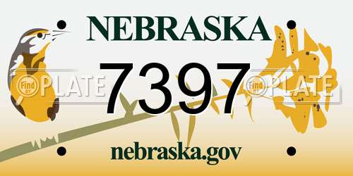 7397 Nebraska License Plate