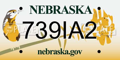 739IA2 Nebraska License Plate