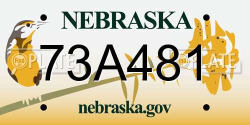 73A481 Nebraska License Plate